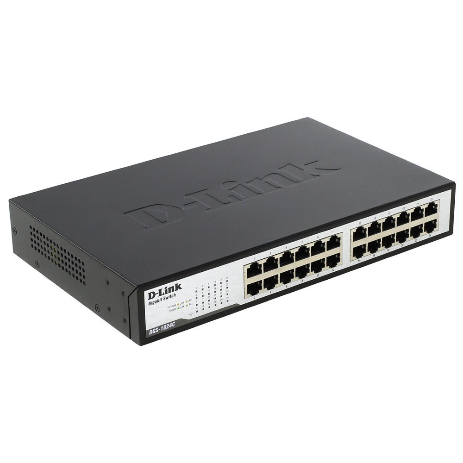 D-Link Unmanaged Standalone Switch (DES-1024C) 24 Port (Metal)