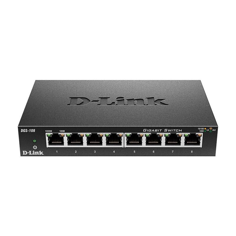 D-Link Unmanaged Switch (DGS-108) 8 Port (Metal Case)