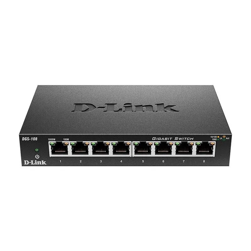 D-Link Unmanaged Switch (DGS-108) 8 Port (Metal Case)