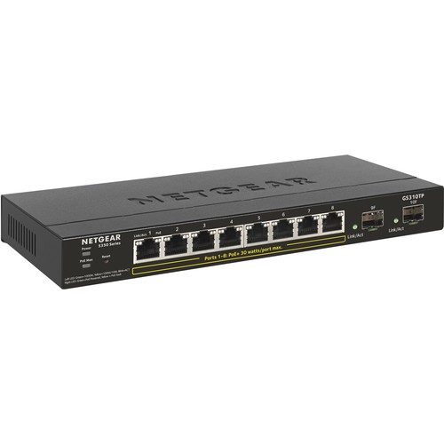 NETGEAR 8-Port Gigabit Ethernet POE+ Smart Managed Pro Switch (GS310TP-100EUS)